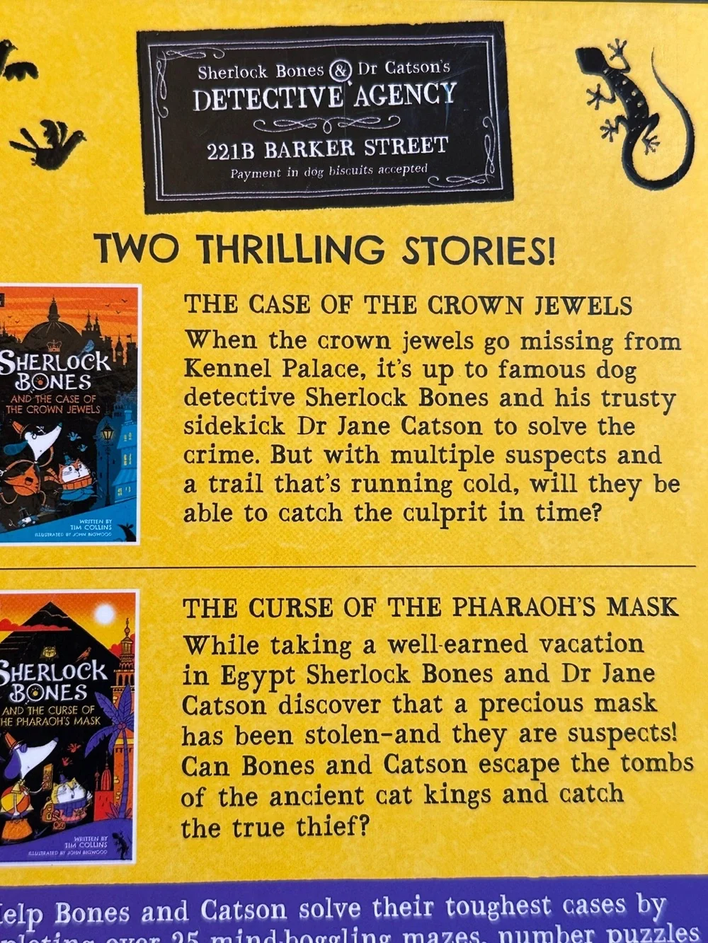 Sherlock Bones Book - Hardback - Contains 2 Novels - Kids Fiction Dogs